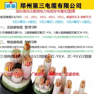 YJV、ZCYJV、WDZBYJY、WDZBNYJY